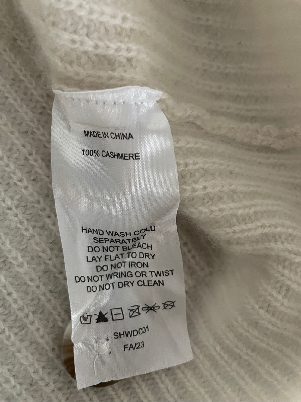 Quince Cream Ribbed V-Neck Cardigan - Picture 13 of 14